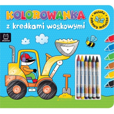 Kolorowanka z kredkami woskowymi. Wesołe zabawy malucha / Aksjomat