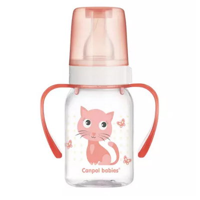 Butelka Wąska z Uchwytem 120ml CUTE ANIMALS 11/823 Canpol Babies