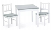 Stolik + 2 Krzesełka JOY zestaw szaro-biały KLUPŚ