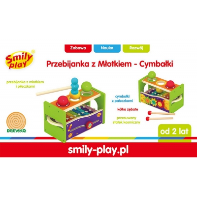 Przebijanka Drewniana z Cymbałkami i Młotkiem SPW83694 Smily Play