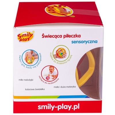 Sensoryczna Grzechotka Miękka Piłka Pomarańczowa Światło/Dźwięk SP83658 Smily Play