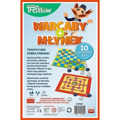 Gra Warcaby Młynek Trefliki 01920 / TREFL