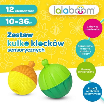 Lalaboom Zestaw Kulko-Klocków 12 elementów 61077 TREFL