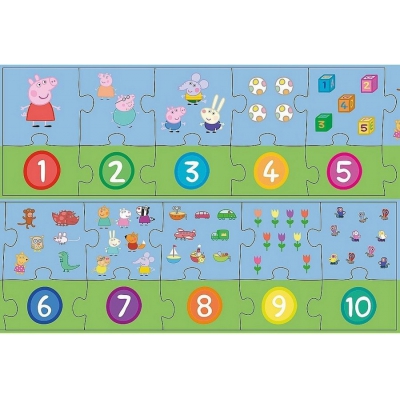 Puzzle Edukacyjne 20 elementów Cyferki. Świnka Pepa 15579 Trefl