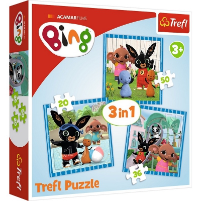 Puzzle 3w1 Zabawy z przyjaciółmi. Bing 34851 Trefl