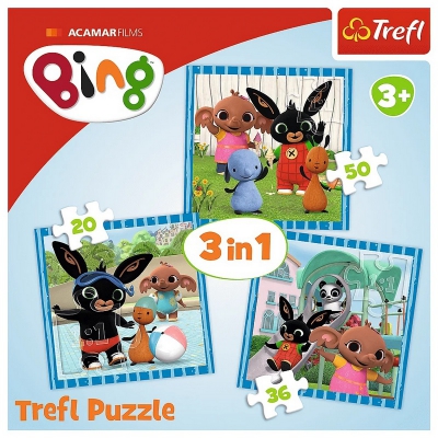 Puzzle 3w1 Zabawy z przyjaciółmi. Bing 34851 Trefl