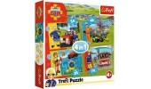 Puzzle 4 w 1 Odważny Strażak Sam 34387 Trefl