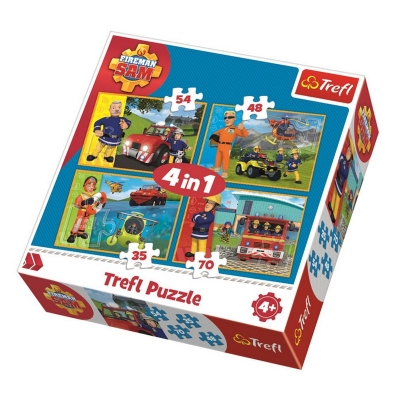 Puzzle 4 w 1 Strażak Sam - Gotowi Na Ratunek 34311 TREFL