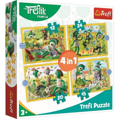 Puzzle 4 w 1 Wspólne zabawy Treflików 34358 Trefl